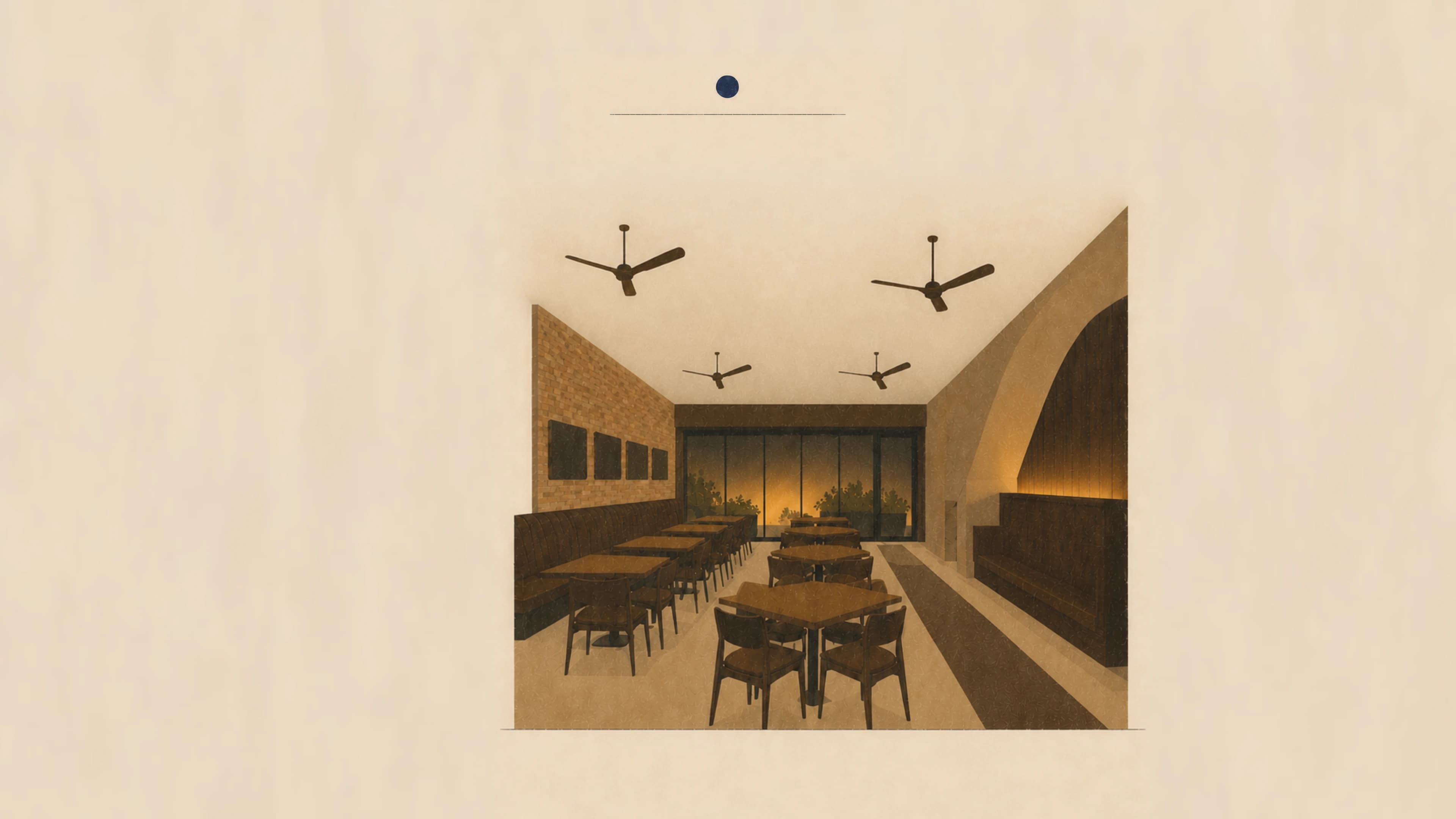 Illustration of the planned Le Yard dining room